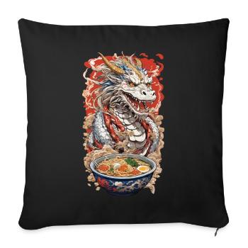 Anime Dragon & Ramen Noodle Soups Magic - Sofa pillowcase 17,3'' x 17,3'' (45 x 45 cm) - black - Front