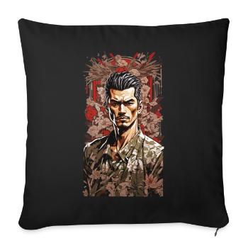 Retro Japan Street Power Design in Vintage Style - Sofa pillowcase 17,3'' x 17,3'' (45 x 45 cm) - black - Front