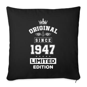 1947 limited edition birthday - Sofa pillowcase 17,3'' x 17,3'' (45 x 45 cm) - black - Front