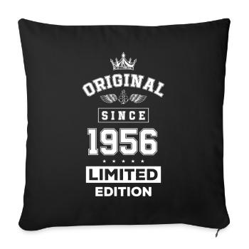 1956 limited edition birthday - Sofa pillowcase 17,3'' x 17,3'' (45 x 45 cm) - black - Front