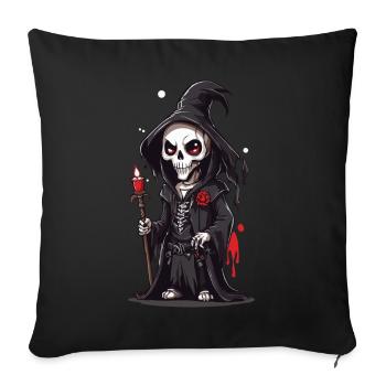 Halloween Skeleton Magician Cartoon Magic - Sofa pillowcase 17,3'' x 17,3'' (45 x 45 cm) - black - Front