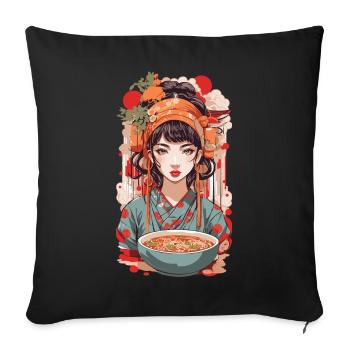 Ramen Retro Popart Japan Aesthetic Design - Sofa pillowcase 17,3'' x 17,3'' (45 x 45 cm) - black - Front