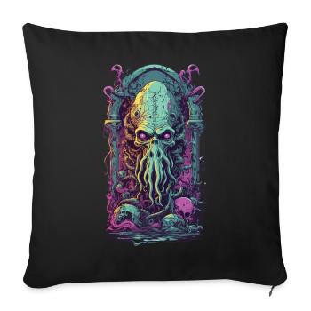 Monstre occulte démone tentacules design gothique - Housse de coussin décorative 45 x 45 cm - noir - Devant