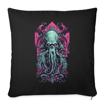 Occulte goule Kraken gothique Vaporwave Art - Housse de coussin décorative 45 x 45 cm - noir - Devant