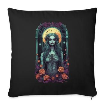 Occulte Vintage Goth Girl sombre esthétique - Housse de coussin décorative 45 x 45 cm - noir - Devant