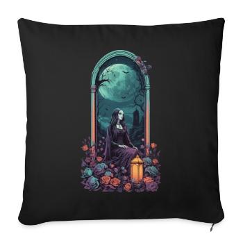 Gothic Full Moon Cemetery Night Pastel Design - Sofa pillowcase 17,3'' x 17,3'' (45 x 45 cm) - black - Front