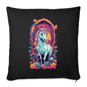 Magic Pastel Unicorn Best Friend for Girls - Sofa pillowcase 17,3'' x 17,3'' (45 x 45 cm) - black - Front
