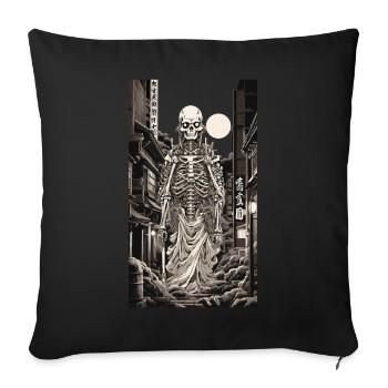 Yokai Skeleton Night Japan Anime Streetwear - Sofa pillowcase 17,3'' x 17,3'' (45 x 45 cm) - black - Front