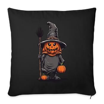 Sorcière citrouille fantôme Halloween Magic Design - Housse de coussin décorative 45 x 45 cm - noir - Devant