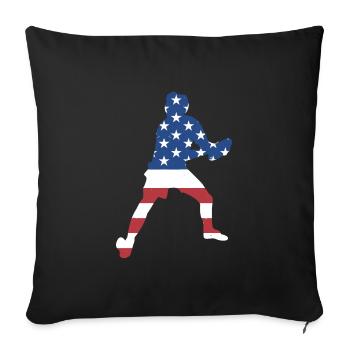Sport Us Flag Ultimate Frisbee - Housse de coussin décorative 45 x 45 cm - noir - Devant