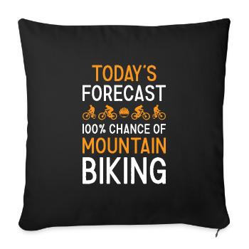 Biker Today's Forecast Mountain Biking - Sofa pillowcase 17,3'' x 17,3'' (45 x 45 cm) - black - Front