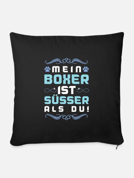 boxer hund spruch - Sofakissenbezug 45 x 45 cm - Schwarz