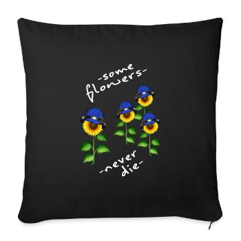 ukraine solidarity free kiev stand with mariupol - Sofa pillowcase 17,3'' x 17,3'' (45 x 45 cm) - black - Front