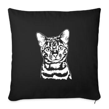 Bengal Bengal Cat Portrait Pedigree Cat Wilsigns - Sofa pillowcase 17,3'' x 17,3'' (45 x 45 cm) - black - Front
