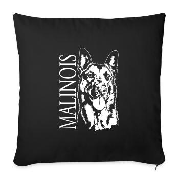 Malinois Portrait Dog Dogs Wilsigns - Sofa pillowcase 17,3'' x 17,3'' (45 x 45 cm) - black - Front