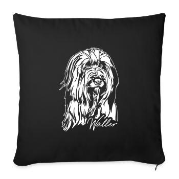 Wäller Portrait Chien Chiens Wilsigns - Housse de coussin décorative 45 x 45 cm - noir - Devant
