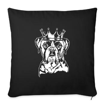 German Boxer Dog Crown Dogs Wilsigns - Sofa pillowcase 17,3'' x 17,3'' (45 x 45 cm) - black - Front