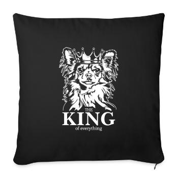 Chihuahua King of everything Dogs Dog Wilsigns - Sofa pillowcase 17,3'' x 17,3'' (45 x 45 cm) - black - Front