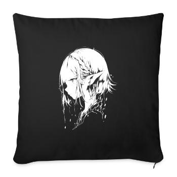 anime, girl, gift, elf - Sofa pillowcase 17,3'' x 17,3'' (45 x 45 cm) - black - Front