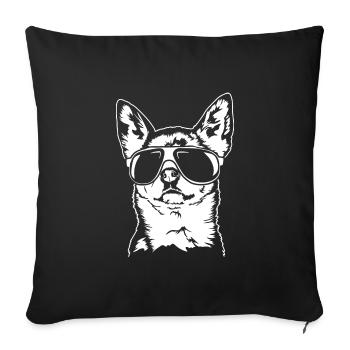 Chihuahua Cool with Sunglasses Dogs Wilsigns - Sofa pillowcase 17,3'' x 17,3'' (45 x 45 cm) - black - Front