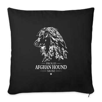 Lévrier afghan fier maman chien lévrier Wilsigns - Housse de coussin décorative 45 x 45 cm - noir - Devant