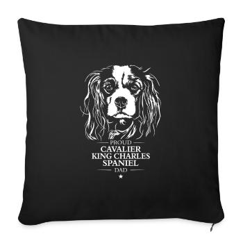 Cavalier King Charles Spaniel Dad Dogs Wilsigns - Housse de coussin décorative 45 x 45 cm - noir - Devant