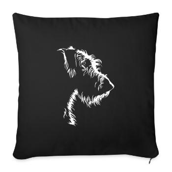 Irish Wolfhound Silhouette Dog Greyhound Wilsigns - Sofa pillowcase 17,3'' x 17,3'' (45 x 45 cm) - black - Front