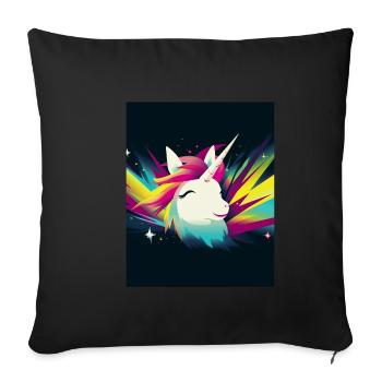 Einhorn Regenbogen Fantasy Design Cartoon 2 - Sofakissenbezug 45 x 45 cm - Schwarz - Vorne