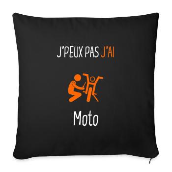 J'peux pas j'ai moto - Housse de coussin décorative 45 x 45 cm - noir - Devant