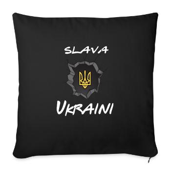 ukraine slava ukraini support ukraine - Sofa pillowcase 17,3'' x 17,3'' (45 x 45 cm) - black - Front
