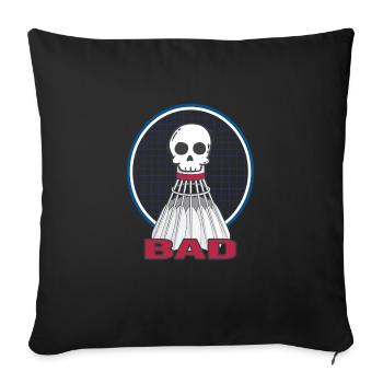 badminton player shuttlecock badminton - Sofa pillowcase 17,3'' x 17,3'' (45 x 45 cm) - black - Front