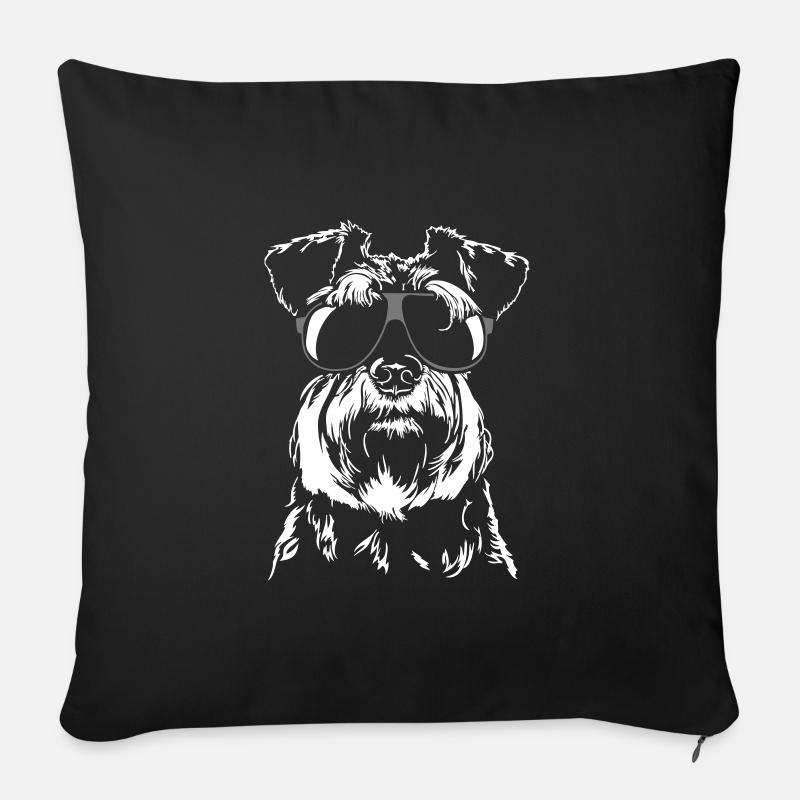 MINIATURE SCHNAUZER cool Wilsigns Hunde Geschenk - Sofakissenbezug 45 x 45 cm - Schwarz