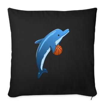 Basket-ball Sports Dolphin Dolphin - Housse de coussin décorative 45 x 45 cm - noir - Devant