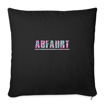 Abfahrt - Sofakissenbezug 45 x 45 cm - Schwarz - Vorne