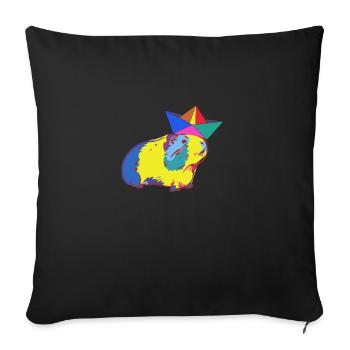 boot,papierboot,meerschweinchen,bunt,hut - Sofakissenbezug 45 x 45 cm - Schwarz - Vorne