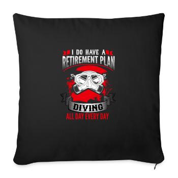 Diving Shirt - Sofakissenbezug 45 x 45 cm - Schwarz - Vorne