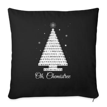 Chemistree Weihnachten Periodensystem Elemente - Sofakissenbezug 45 x 45 cm - Schwarz - Vorne