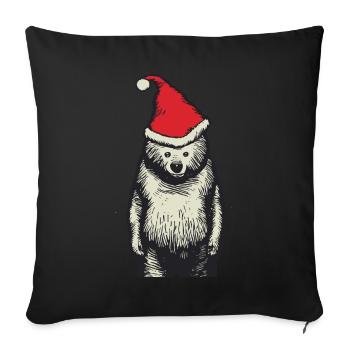 Polar bear, bear, Christmas, funny, cool - Sofa pillowcase 17,3'' x 17,3'' (45 x 45 cm) - black - Front