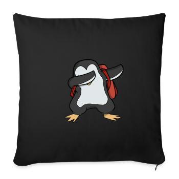 Pinguin Schule - Sofakissenbezug 45 x 45 cm - Schwarz - Vorne