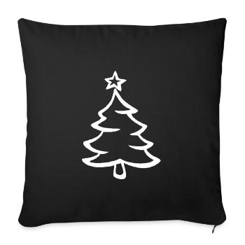 Weihnachtsbaum - Sofakissenbezug 45 x 45 cm - Schwarz - Vorne
