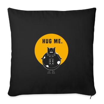 Cow Rock / Say: hug me - Sofa pillowcase 17,3'' x 17,3'' (45 x 45 cm) - black - Front
