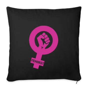 feminist - Sofa pillowcase 17,3'' x 17,3'' (45 x 45 cm) - black - Front