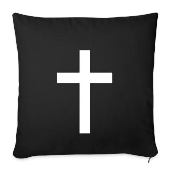 Cross Christianisme - Housse de coussin décorative 45 x 45 cm - noir - Devant