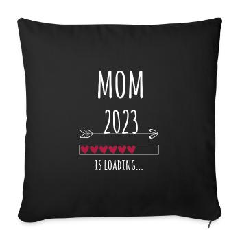 future maman 2023 est invitée Maman à être - Housse de coussin décorative 45 x 45 cm - noir - Devant