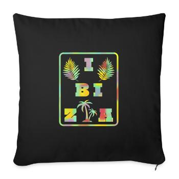Logo d’Ibiza pour les fans d’Eivissa - Housse de coussin décorative 45 x 45 cm - noir - Devant