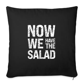 Jetzt haben wir den Salat Denglisch Lehrer Schule - Sofakissenbezug 45 x 45 cm - Schwarz - Vorne