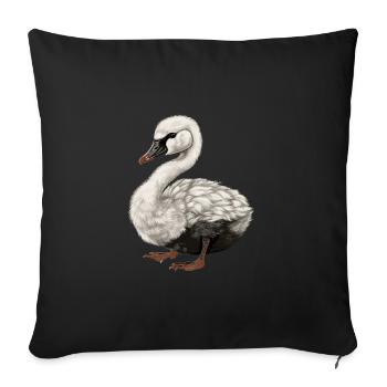 Bébé cygne Oiseau Poussin - Housse de coussin décorative 45 x 45 cm - noir - Devant