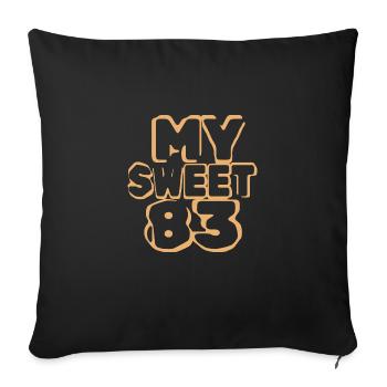 83 - Sofa pillowcase 17,3'' x 17,3'' (45 x 45 cm) - black - Front
