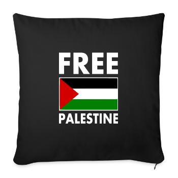 Free palestine - Housse de coussin décorative 45 x 45 cm - noir - Devant