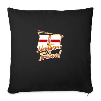 Irlande du Nord - Housse de coussin décorative 45 x 45 cm - noir - Devant